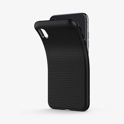 064CS24872 - iPhone XR Case Liquid Air in Black showing the back