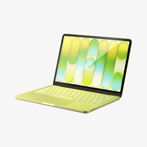 Spigen MacBook Neo 13-inch Glas.tR Slim in Clear showing side