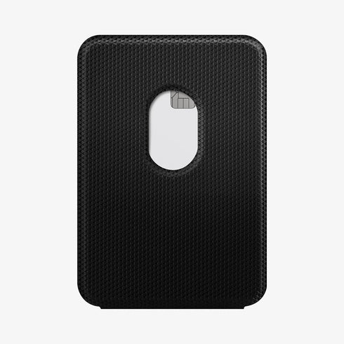 AMP02835 - Universal Card Holder Smart Fold in gunmetal showing the front attached to the back of a device