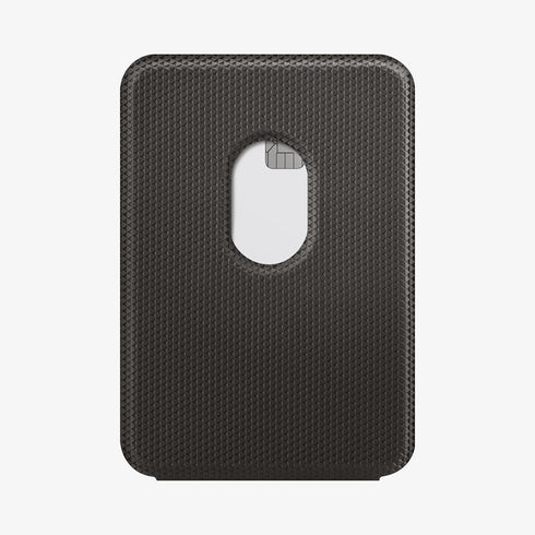 AMP02835 - Universal Card Holder Smart Fold in gunmetal showing the front attached to the back of a device