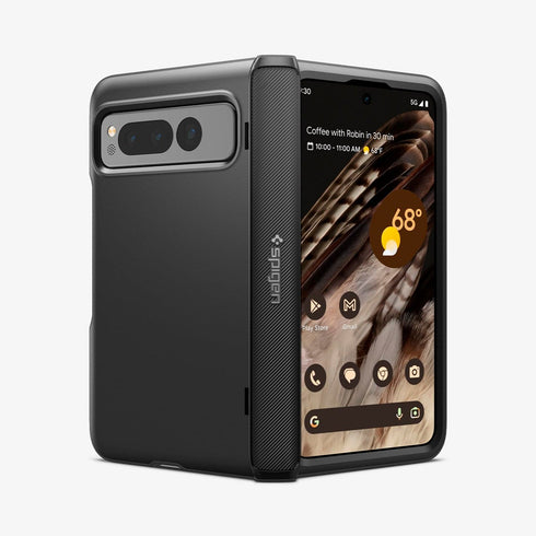 ACS05920 - Pixel Fold Series Case Slim Armor Pro in black showing the back