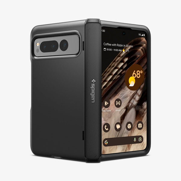 ACS05920 - Pixel Fold Series Case Slim Armor Pro in black showing the back