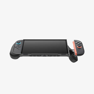 Front view of Spigen Dual Grip Pro Black case on Nintendo Switch 2