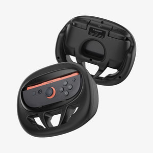 Front and rear views of Spigen NS101 steering wheel pair