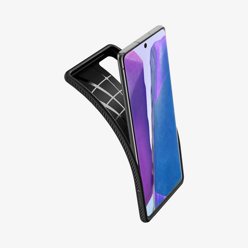 ACS01392 - Galaxy Note 20 Ultra Liquid Air Case in matte black showing the back