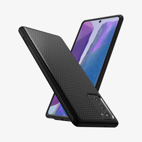 ACS01392 - Galaxy Note 20 Ultra Liquid Air Case in matte black showing the back