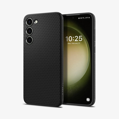 ACS05614 - Galaxy S23 Ultra Case Liquid Air in matte black showing the back