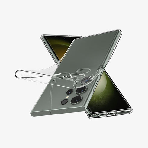 ACS05610 - Galaxy S23 Ultra Case Liquid Crystal in crystal clear showing the back