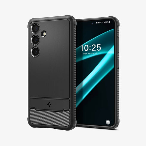 ACS07286 - Galaxy S24 Ultra Case Rugged Armor in Matte Black showing the back