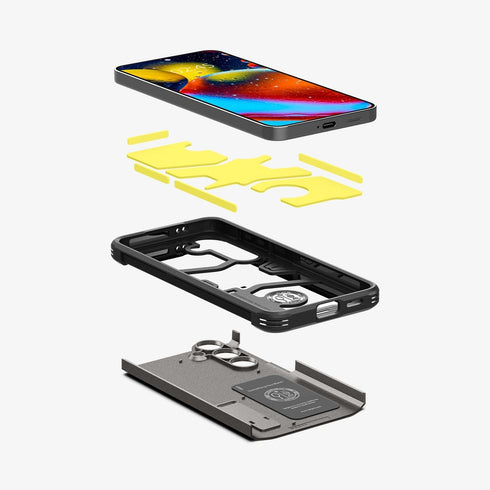 ACS07300 - Galaxy S24 Ultra Case Tough Armor in Black showing the back