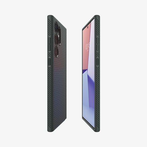 ACS05614 - Galaxy S23 Ultra Case Liquid Air in matte black showing the back