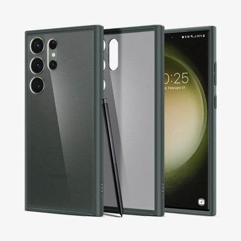 ACS05617 - Galaxy S23 Ultra Case Ultra Hybrid in crystal clear showing the back