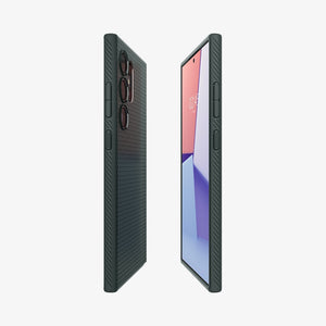 ACS07287 - Galaxy S24 Ultra Case Liquid Air in Matte Black showing the back