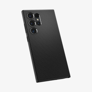 ACS07287 - Galaxy S24 Ultra Case Liquid Air in Matte Black showing the back