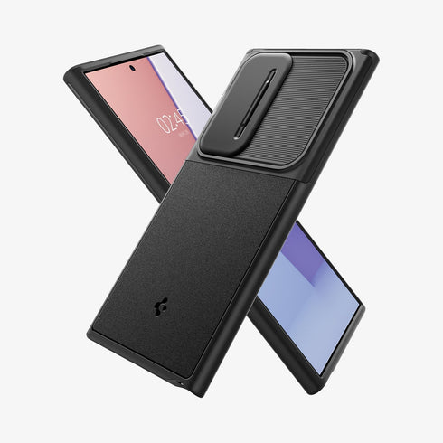 ACS07313 - Galaxy S24 Ultra Case Optik Armor in Black showing the back