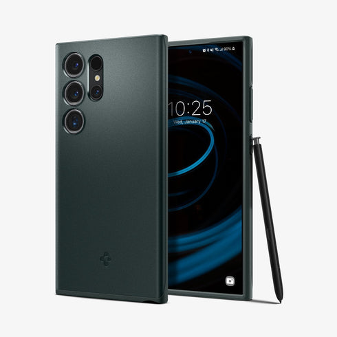 ACS07281 - Galaxy S24 Ultra Case Thin Fit in Black showing the back