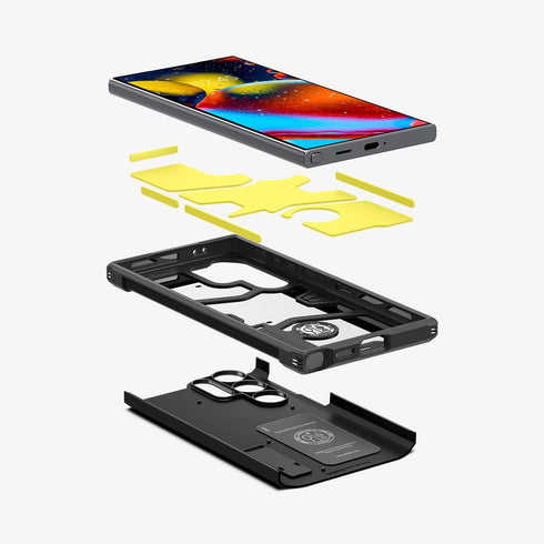 ACS07300 - Galaxy S24 Ultra Case Tough Armor in Black showing the back