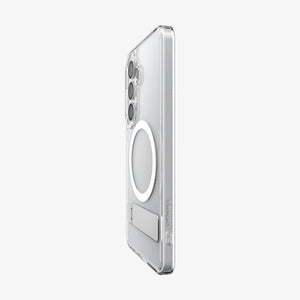 Spigen Galaxy S26 Case - Ultra Hybrid S (Mag Fit) Clear White showing the back and partial side