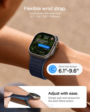 Active Navy Blue Athlex Air M flexible strap adjustment and wrist range