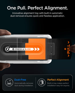 Automatic dust removal and pull-tab alignment with EZ Fit Pro