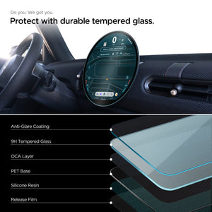 Spigen MINI Cooper (2025-2026) 9.4-inch Screen Protector – GlasTR Slim Matte — 9H tempered-glass layers
