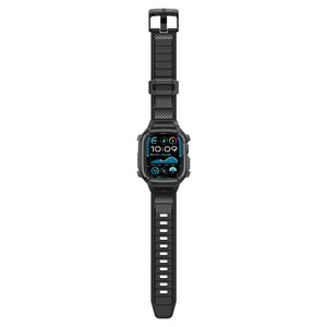 Spigen Apple Watch Ultra 4 / 3 / 2 / 1 (49mm) Case + Band – Rugged Armor Pro with Glass — Black, construction, fit or installation view 14