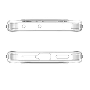 Top and bottom cutout views of the Spigen Nothing Phone 4a clear case