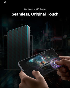 Spigen Galaxy S26 EZ Fit Pro HD Privacy – touch interaction