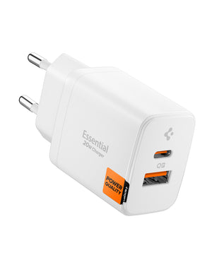 Spigen Essential EE202EU white 20W dual-port wall charger