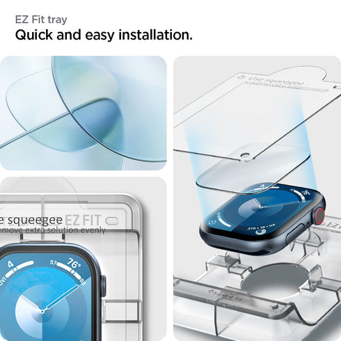 Spigen Apple Watch 11/10 系列螢幕保護貼 – EliteShield EZ Fit(2片裝)