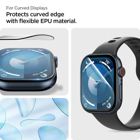Spigen Apple Watch 11/10 系列螢幕保護貼 – EliteShield EZ Fit(2片裝)