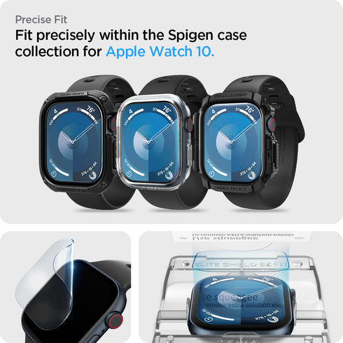 Spigen Apple Watch 11/10 系列螢幕保護貼 – EliteShield EZ Fit(2片裝)