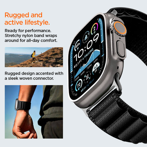 Spigen Apple Watch 錶帶 WBF1 – 相容於 Ultra 3/2/1 (49mm)、系列 11/10 (46mm)、9/8/7 (45mm)、6/5/4 (44mm)