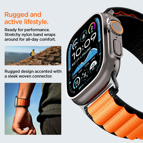 Spigen Apple Watch 錶帶 WBF1 – 相容於 Ultra 3/2/1 (49mm)、系列 11/10 (46mm)、9/8/7 (45mm)、6/5/4 (44mm)