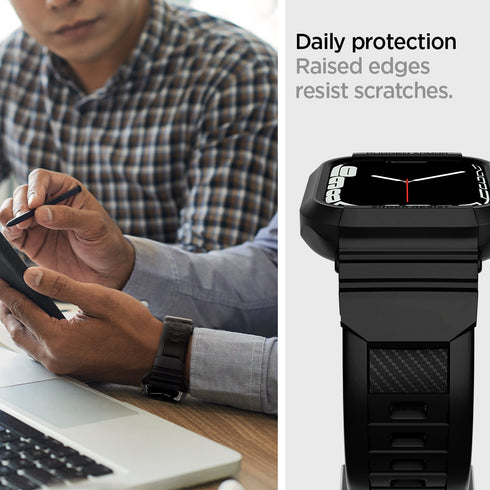 Spigen Apple Watch 系列 (45mm/44mm) 保護殼 + 錶帶 – Rugged Armor Pro