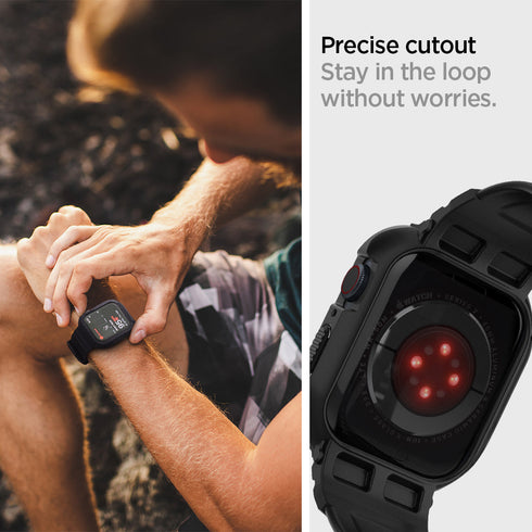 Spigen Apple Watch 系列 (45mm/44mm) 保護殼 + 錶帶 – Rugged Armor Pro