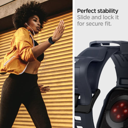 Spigen Apple Watch 系列 (45mm/44mm) 保護殼 + 錶帶 – Rugged Armor Pro