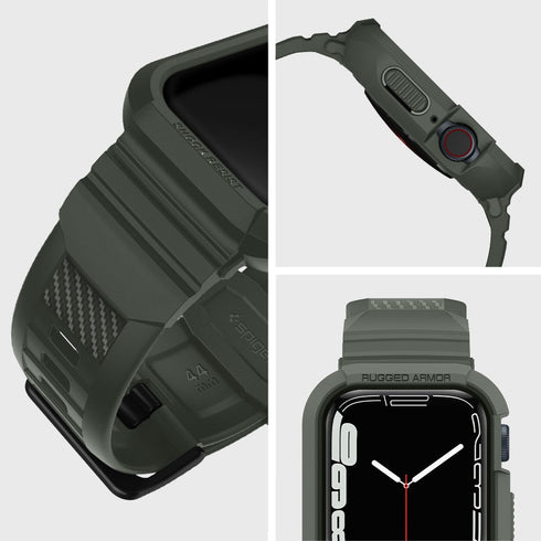 Spigen Apple Watch 系列 (45mm/44mm) 保護殼 + 錶帶 – Rugged Armor Pro