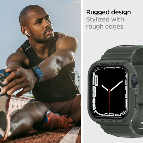 Spigen Apple Watch 系列 (45mm/44mm) 保護殼 + 錶帶 – Rugged Armor Pro