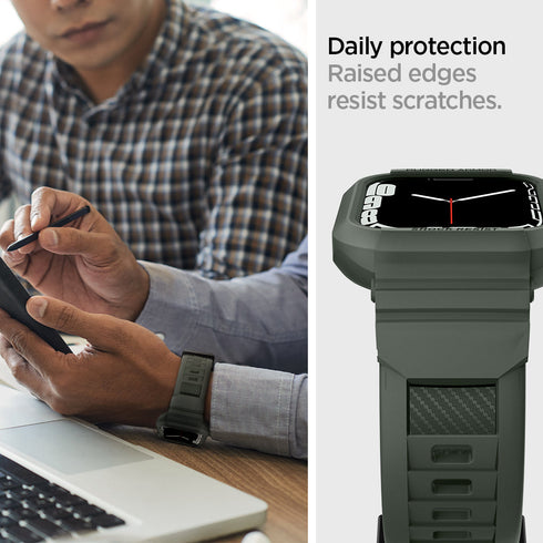 Spigen Apple Watch 系列 (45mm/44mm) 保護殼 + 錶帶 – Rugged Armor Pro