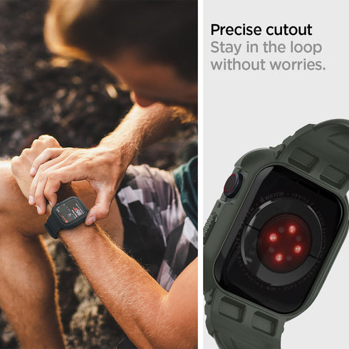Spigen Apple Watch 系列 (45mm/44mm) 保護殼 + 錶帶 – Rugged Armor Pro