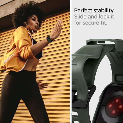 Spigen Apple Watch 系列 (45mm/44mm) 保護殼 + 錶帶 – Rugged Armor Pro