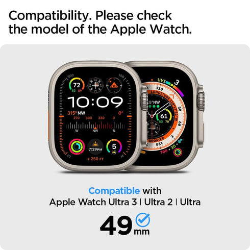 Spigen Apple Watch Ultra 3/2/1 螢幕保護貼 – GLAS.tR EZ Fit(2片裝)