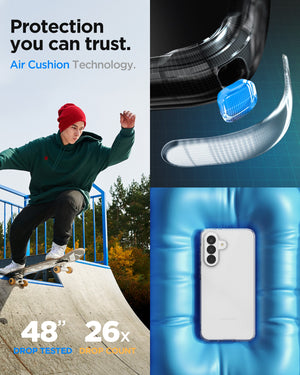ACS11132 - Spigen Liquid Crystal Galaxy A37 5G Crystal Clear case with Air Cushion Technology, 48-inch drop tested 26 times