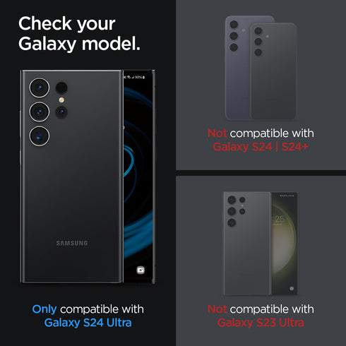 Spigen Galaxy S24 Ultra 鏡頭保護貼 – Optik Pro EZ Fit(2入裝)