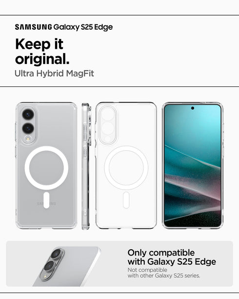 Spigen Galaxy S25 Edge 保護殼 - Ultra Hybrid 系列透明防摔殼(MagFit)