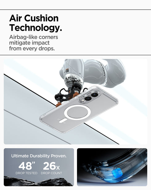 Spigen Galaxy S25 Edge 保護殼 - Ultra Hybrid 系列透明防摔殼(MagFit)