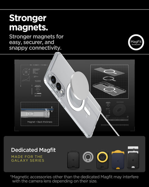 Spigen Galaxy S25 Edge 保護殼 - Ultra Hybrid 系列透明防摔殼(MagFit)