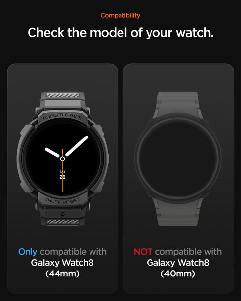 Spigen Galaxy Watch 8 (44mm) 保護殼 + 錶帶 – Rugged Armor Pro