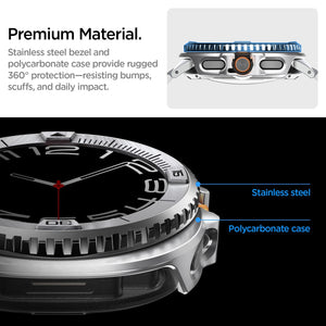 Spigen Galaxy Watch 8 Classic (46mm) Watch Case – Bezel Tune Pro Silver feature view 10